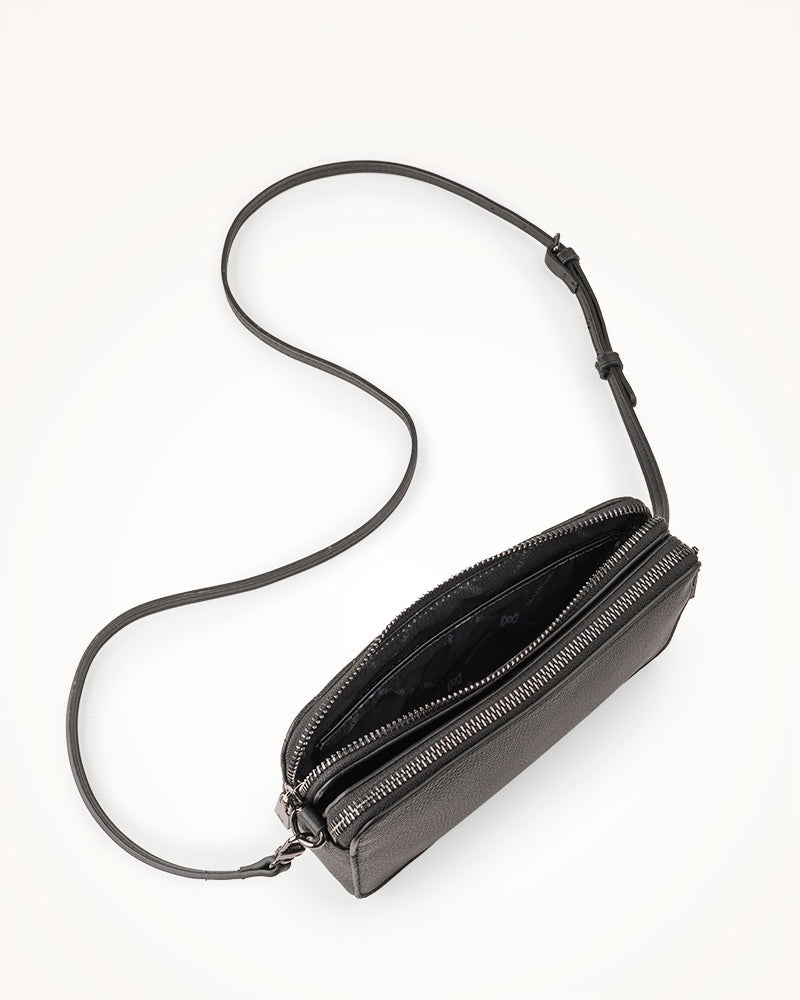 Zoe V-Stitch Slim Double Zip Camera Bag With Detachable Wrist Strap-PEROZ Accessories