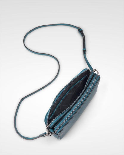 Zoe V-Stitch Slim Double Zip Camera Bag With Detachable Wrist Strap-PEROZ Accessories