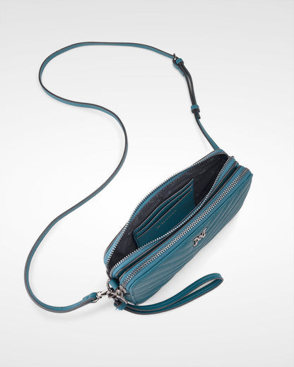 Zoe V-Stitch Slim Double Zip Camera Bag With Detachable Wrist Strap-PEROZ Accessories