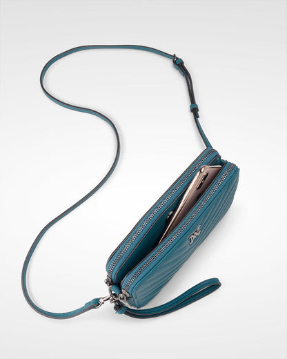 Zoe V-Stitch Slim Double Zip Camera Bag With Detachable Wrist Strap-PEROZ Accessories