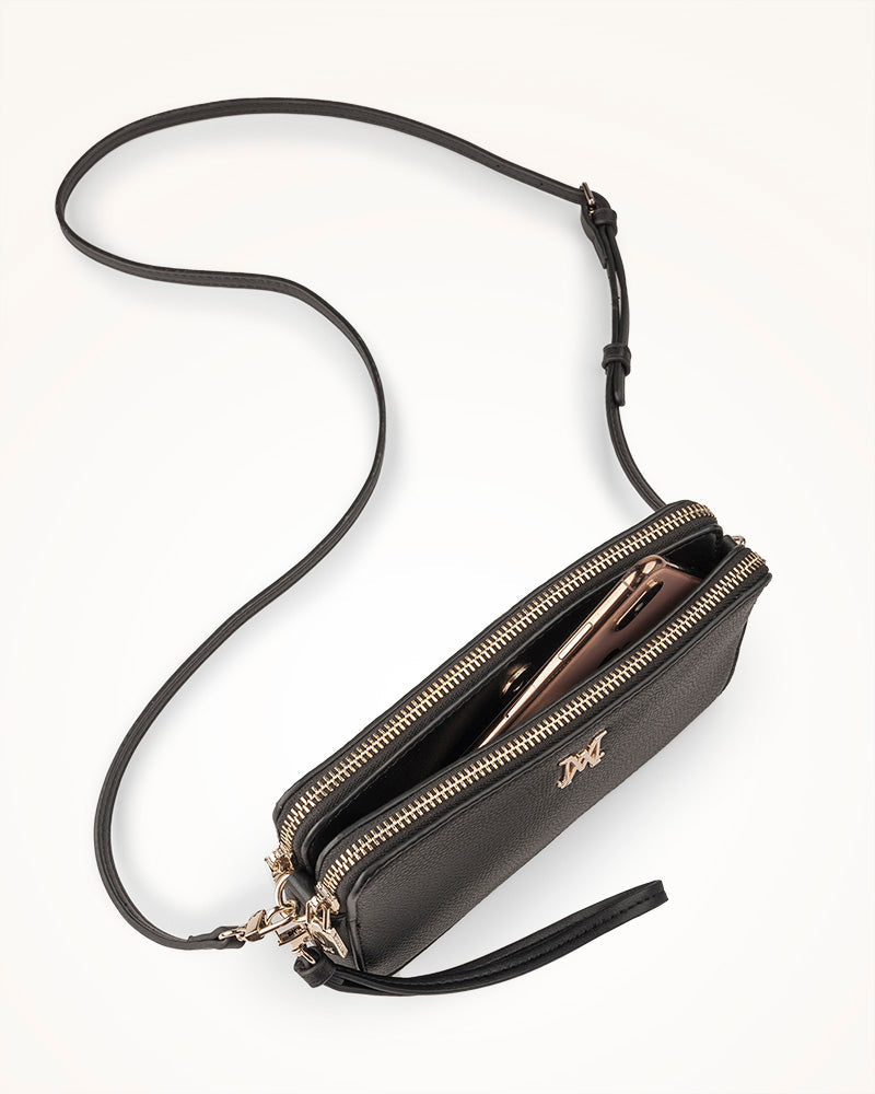 Zoe Slim Double Zip Camera Bag With Detachable Wrist Strap-PEROZ Accessories