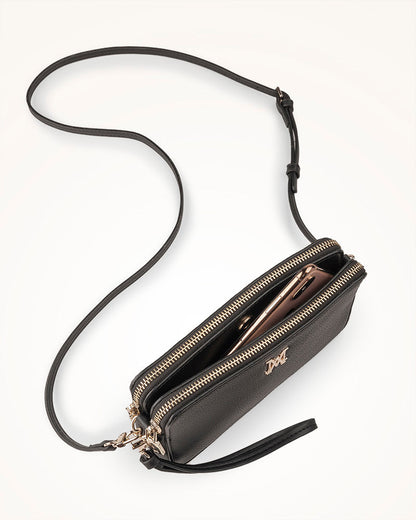Zoe Slim Double Zip Camera Bag With Detachable Wrist Strap-PEROZ Accessories