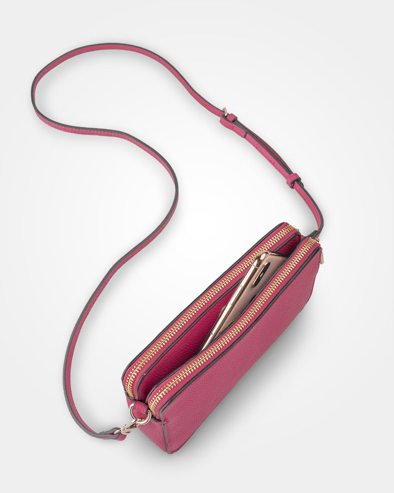 Zoe Slim Double Zip Camera Bag With Detachable Wrist Strap-PEROZ Accessories