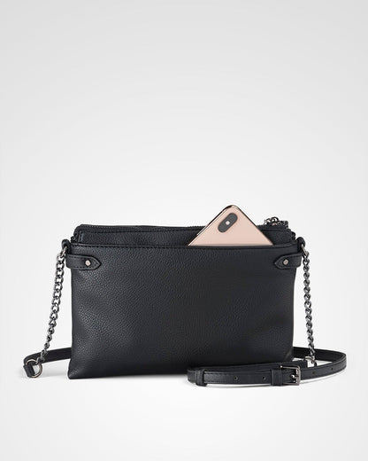 Aria V-Stich 2 Compartment Crossbody Bag-PEROZ Accessories