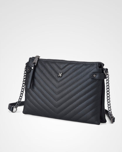 Aria V-Stich 2 Compartment Crossbody Bag-PEROZ Accessories