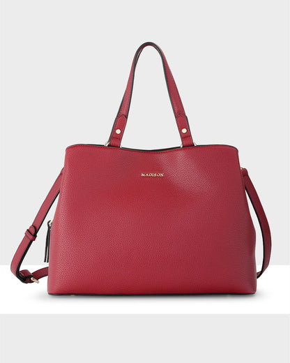 Katherine Medium Satchel With 3 Compartments &amp; Crossbody Strap-PEROZ Accessories