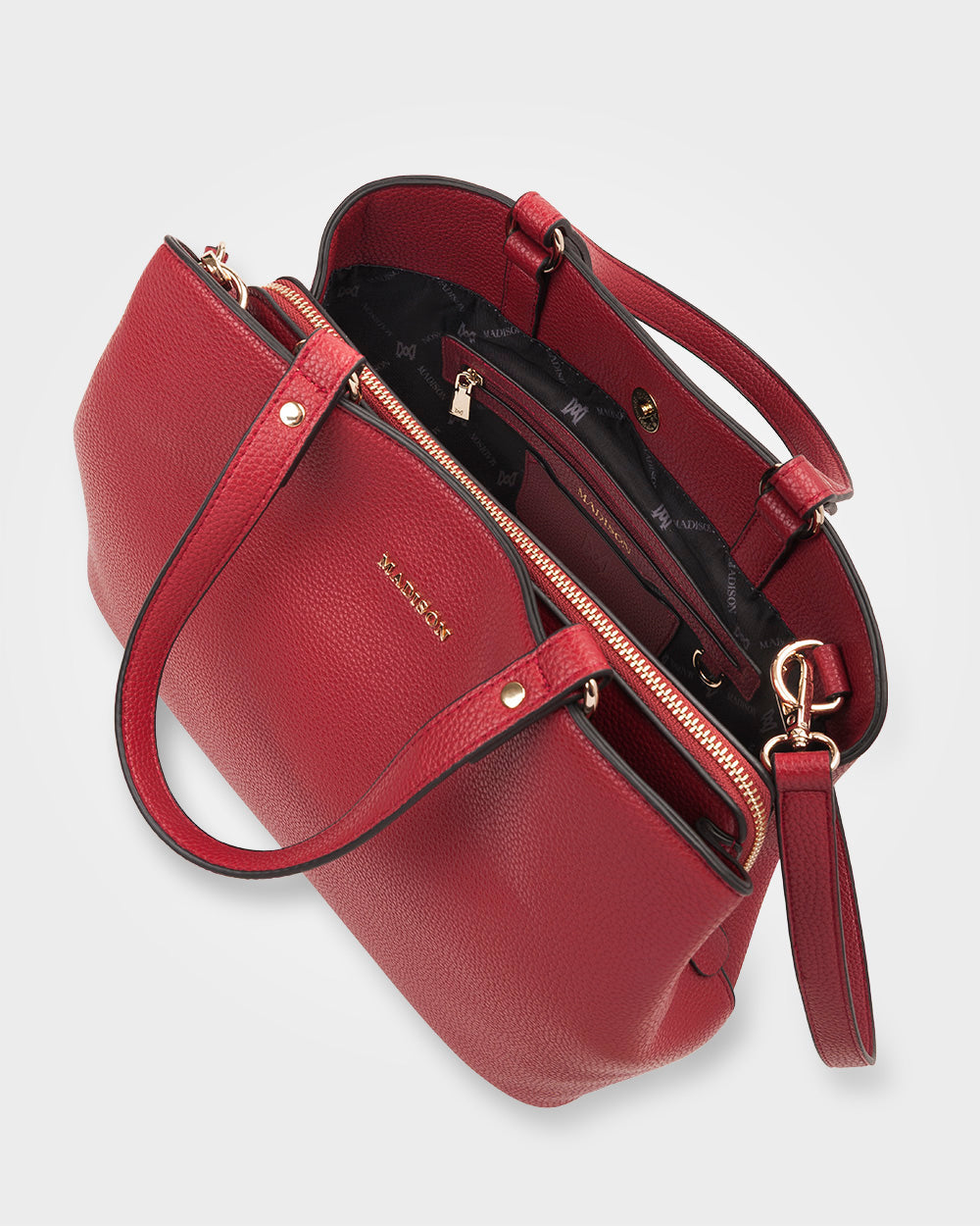 Katherine Medium Satchel With 3 Compartments &amp; Crossbody Strap-PEROZ Accessories