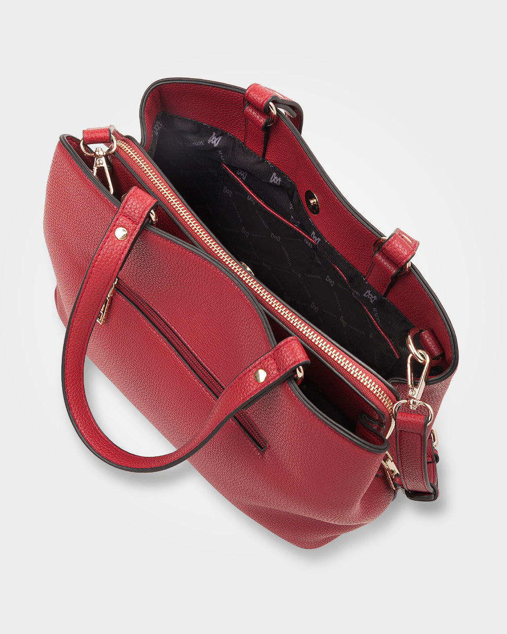 Katherine Medium Satchel With 3 Compartments &amp; Crossbody Strap-PEROZ Accessories