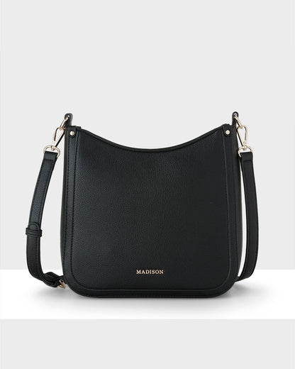 Tina Medium Zip Top Convertible Sling Bag With Matching &amp; Webbing Crossbody Straps-Handbags-PEROZ Accessories