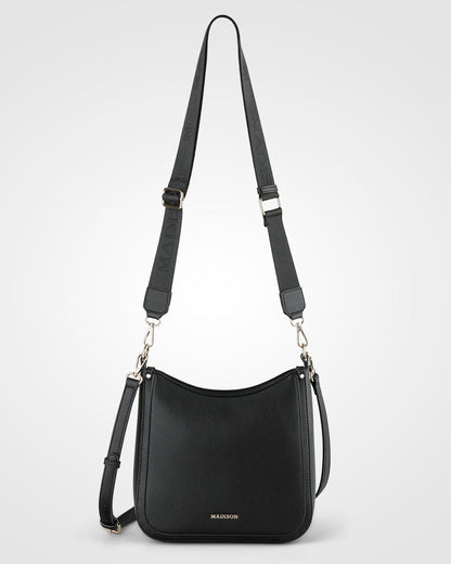 Tina Medium Zip Top Convertible Sling Bag With Matching &amp; Webbing Crossbody Straps-Handbags-PEROZ Accessories