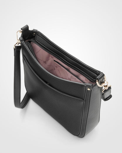 Tina Medium Zip Top Convertible Sling Bag With Matching &amp; Webbing Crossbody Straps-Handbags-PEROZ Accessories