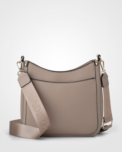 Tina Medium Zip Top Convertible Sling Bag With Matching &amp; Webbing Crossbody Straps-Handbags-PEROZ Accessories