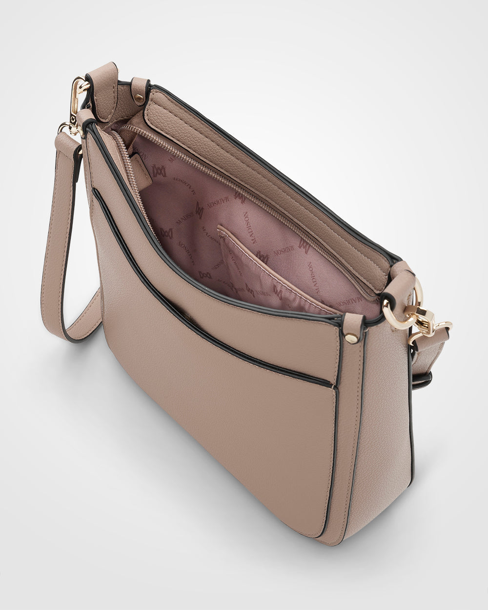 Tina Medium Zip Top Convertible Sling Bag With Matching &amp; Webbing Crossbody Straps-Handbags-PEROZ Accessories