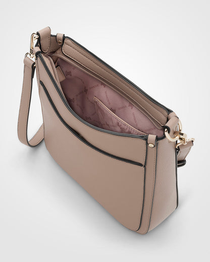 Tina Medium Zip Top Convertible Sling Bag With Matching &amp; Webbing Crossbody Straps-Handbags-PEROZ Accessories