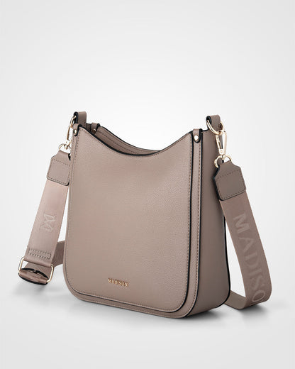 Tina Medium Zip Top Convertible Sling Bag With Matching &amp; Webbing Crossbody Straps-Handbags-PEROZ Accessories