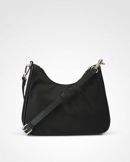 Olivia Nylon Crescent Crossbody Bag + Monogram Bag Strap-PEROZ Accessories