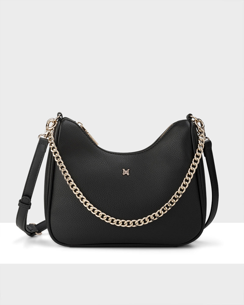 Olivia Crescent Crossbody With Chain + Plait Strap-PEROZ Accessories