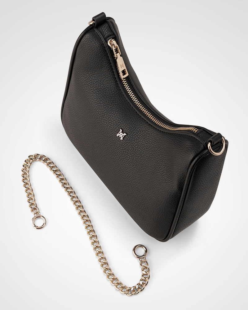 Olivia Crescent Crossbody With Chain + Scarf Charm-PEROZ Accessories