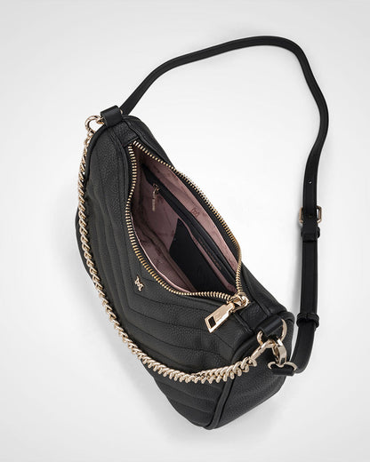 Olivia V-Stitch Hobo Crossbody With Chain Strap-PEROZ Accessories