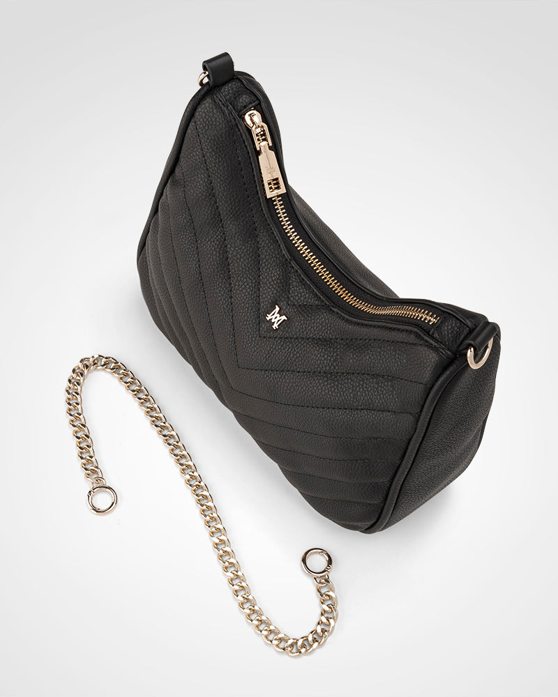 Olivia V-Stitch Hobo Crossbody With Chain Strap-PEROZ Accessories