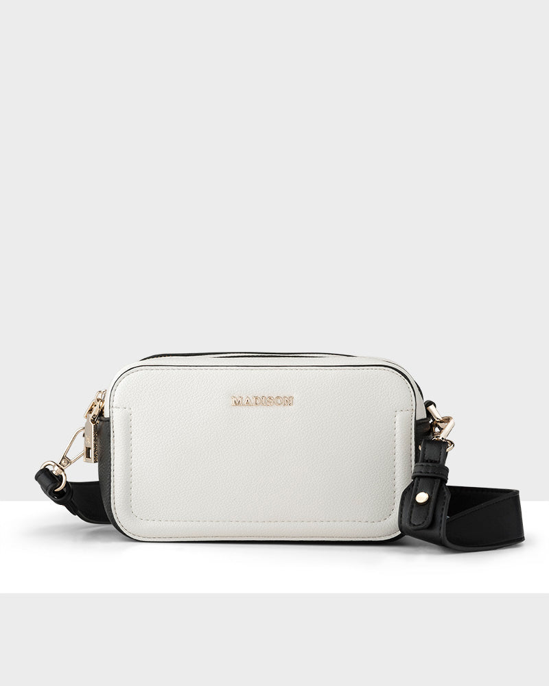 Maddie Double Zip Camera Crossbody Bag + Aztec Bag Strap-PEROZ Accessories