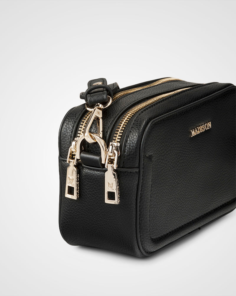 Maddie Double Zip Camera Crossbody Bag + Leopard Bag Strap-PEROZ Accessories