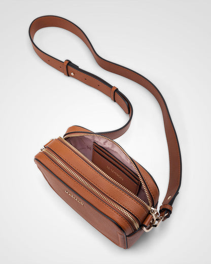 Maddie Double Zip Camera Crossbody Bag + Aztec Bag Strap-PEROZ Accessories