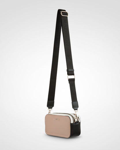 Maddie Double Zip Camera Crossbody Bag + Stripe Bag Strap-Handbags-PEROZ Accessories
