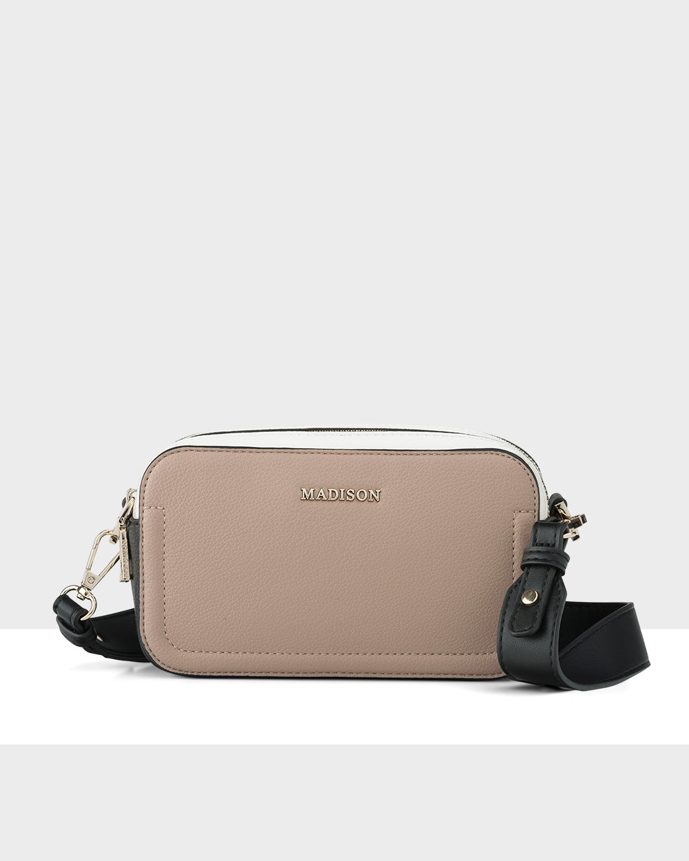 Maddie Double Zip Camera Crossbody Bag + Stripe Bag Strap-Handbags-PEROZ Accessories
