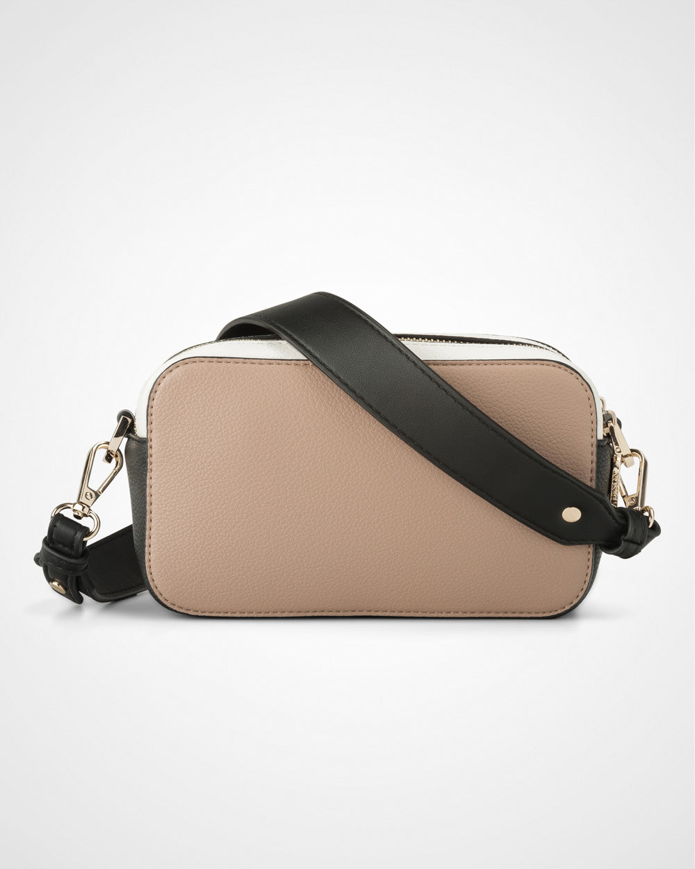 Maddie Double Zip Camera Crossbody Bag With Wide Strap-PEROZ Accessories