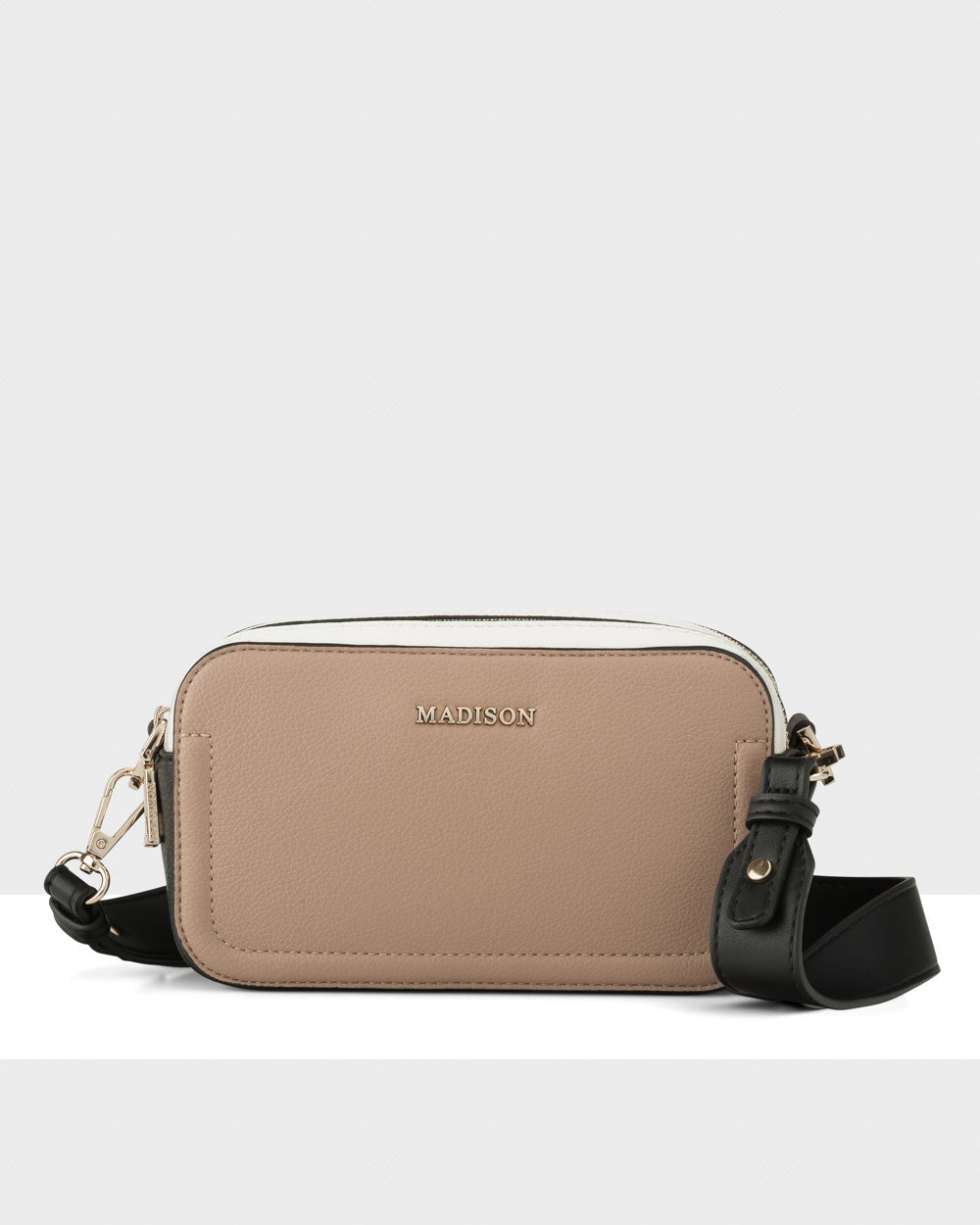 Maddie Double Zip Camera Crossbody Bag With Wide Strap-PEROZ Accessories