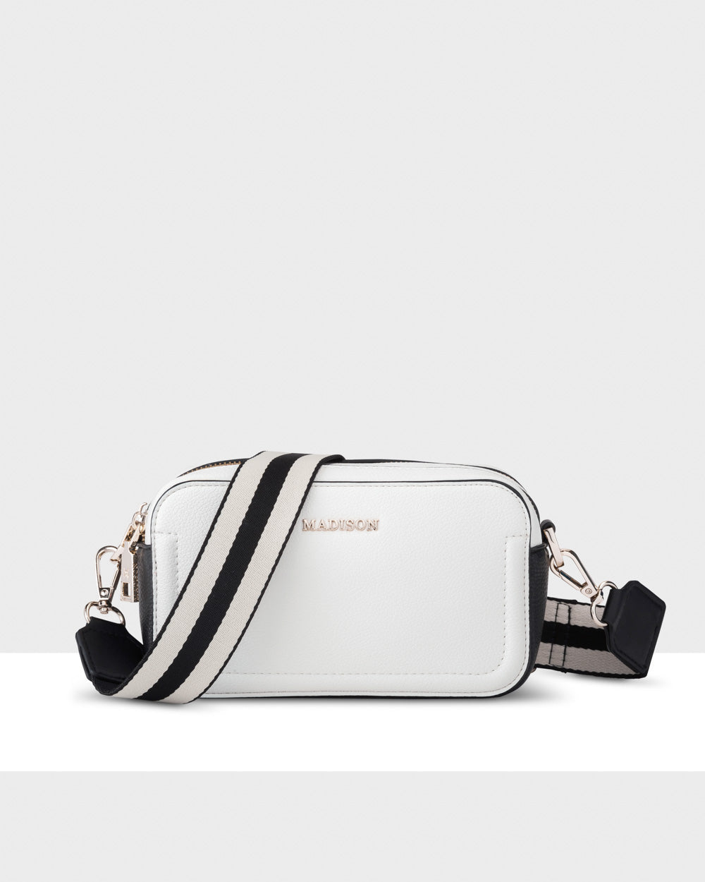 Maddie Double Zip Camera Crossbody Bag + Stripe Bag Strap-PEROZ Accessories