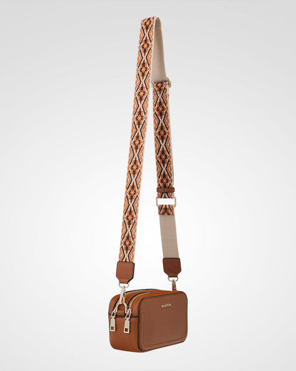 Maddie Double Zip Camera Crossbody Bag + Aztec Bag Strap-PEROZ Accessories