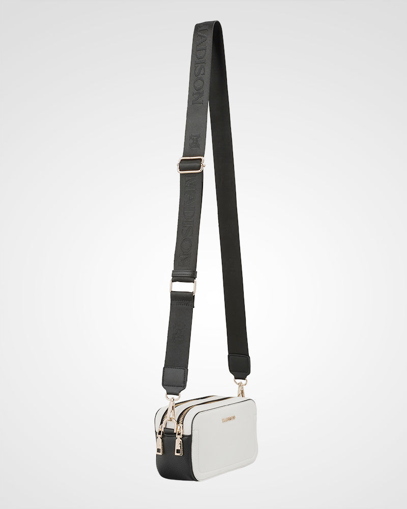 Maddie Double Zip Camera Crossbody Bag + Monogram Bag Strap-PEROZ Accessories