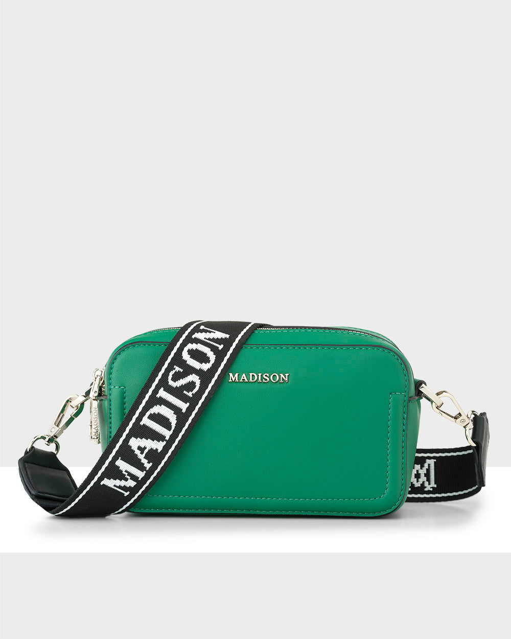 Maddie Double Zip Camera Crossbody Bag + Monogram Stripe Bag Strap-Handbags-PEROZ Accessories