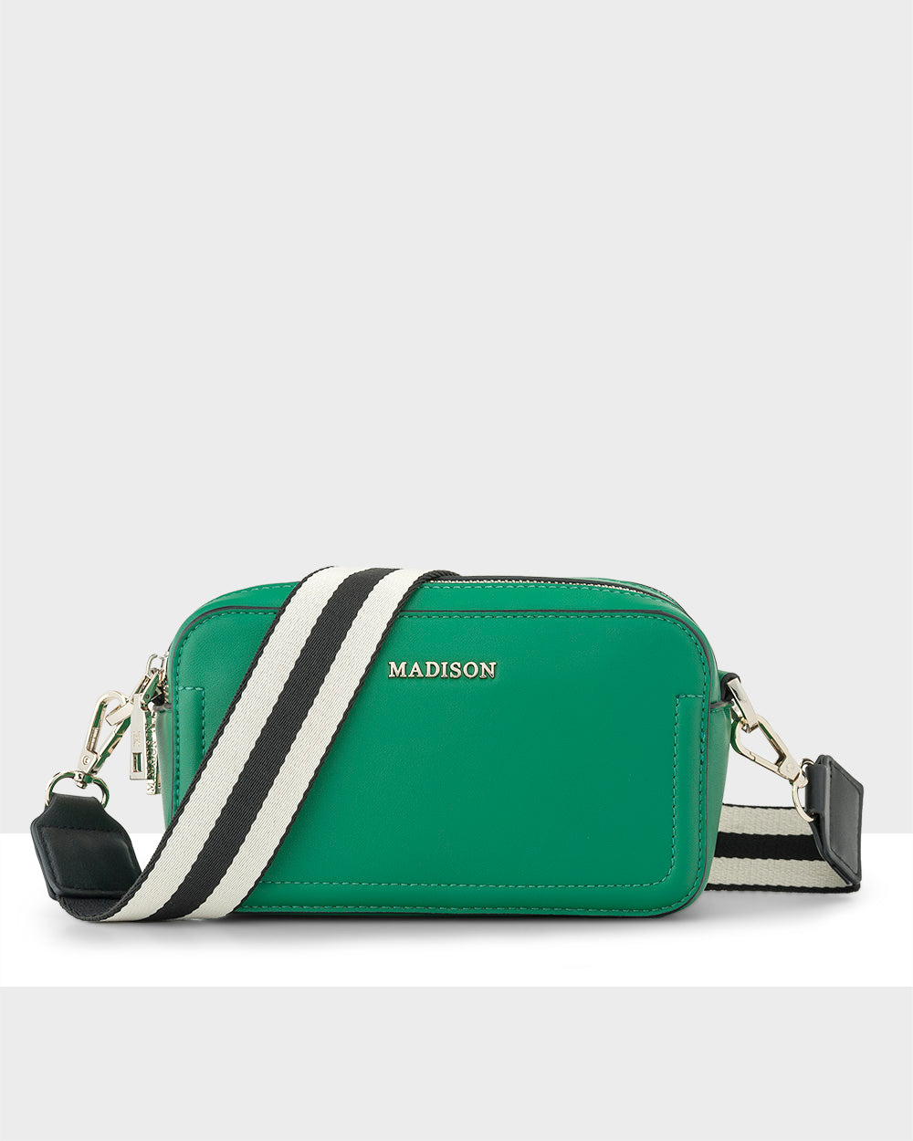 Maddie Double Zip Camera Crossbody Bag + Stripe Bag Strap-Handbags-PEROZ Accessories