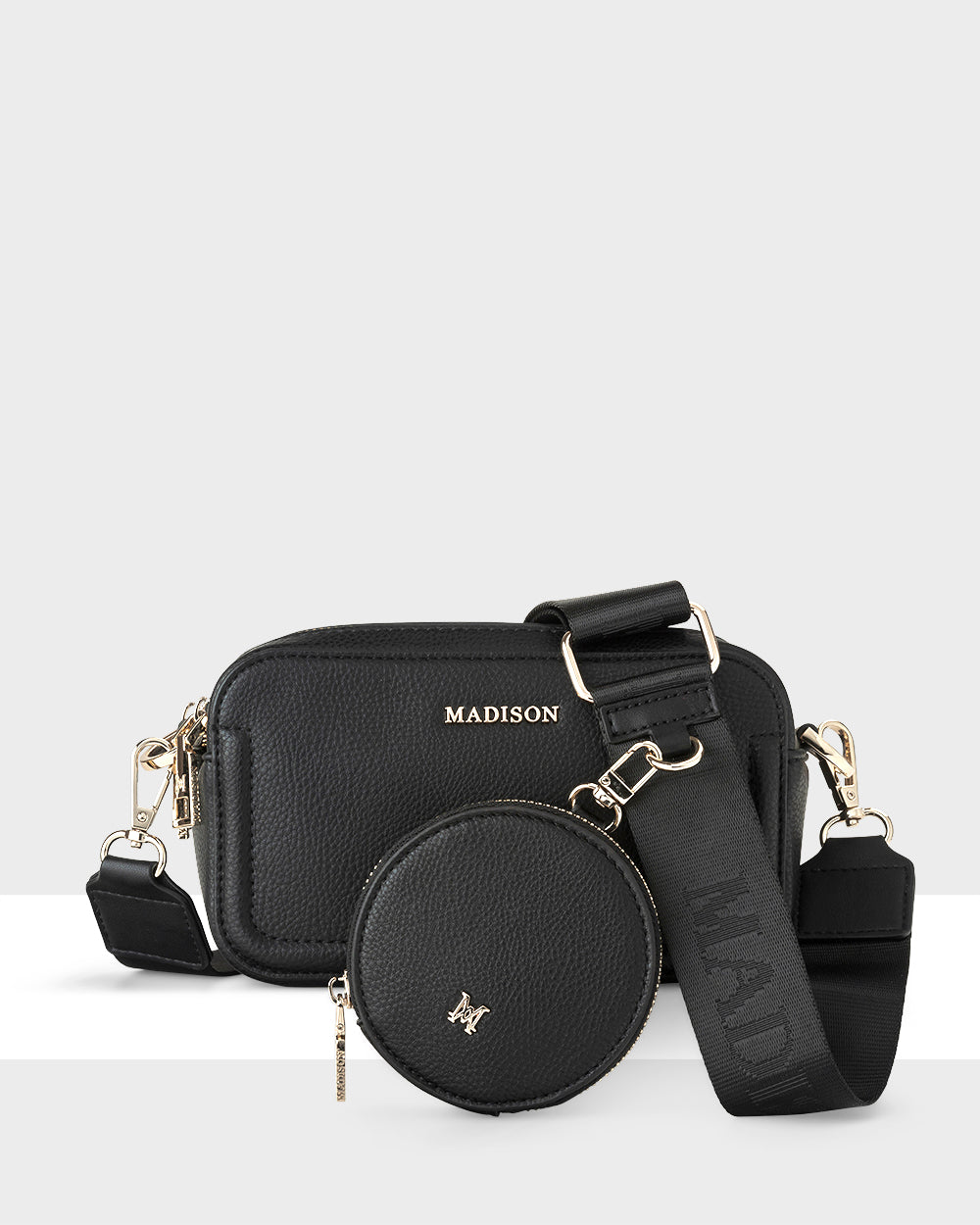Maddie Double Zip Camera Crossbody Bag + Utility Bag Strap-Handbags-PEROZ Accessories