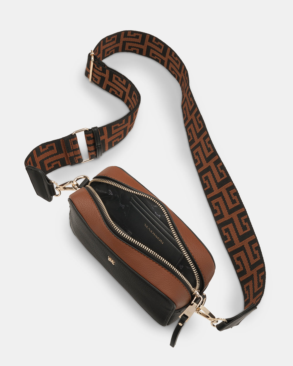 Madison Rima Boxy Small Camera Bag With Graphic Strap-Handbags-PEROZ Accessories