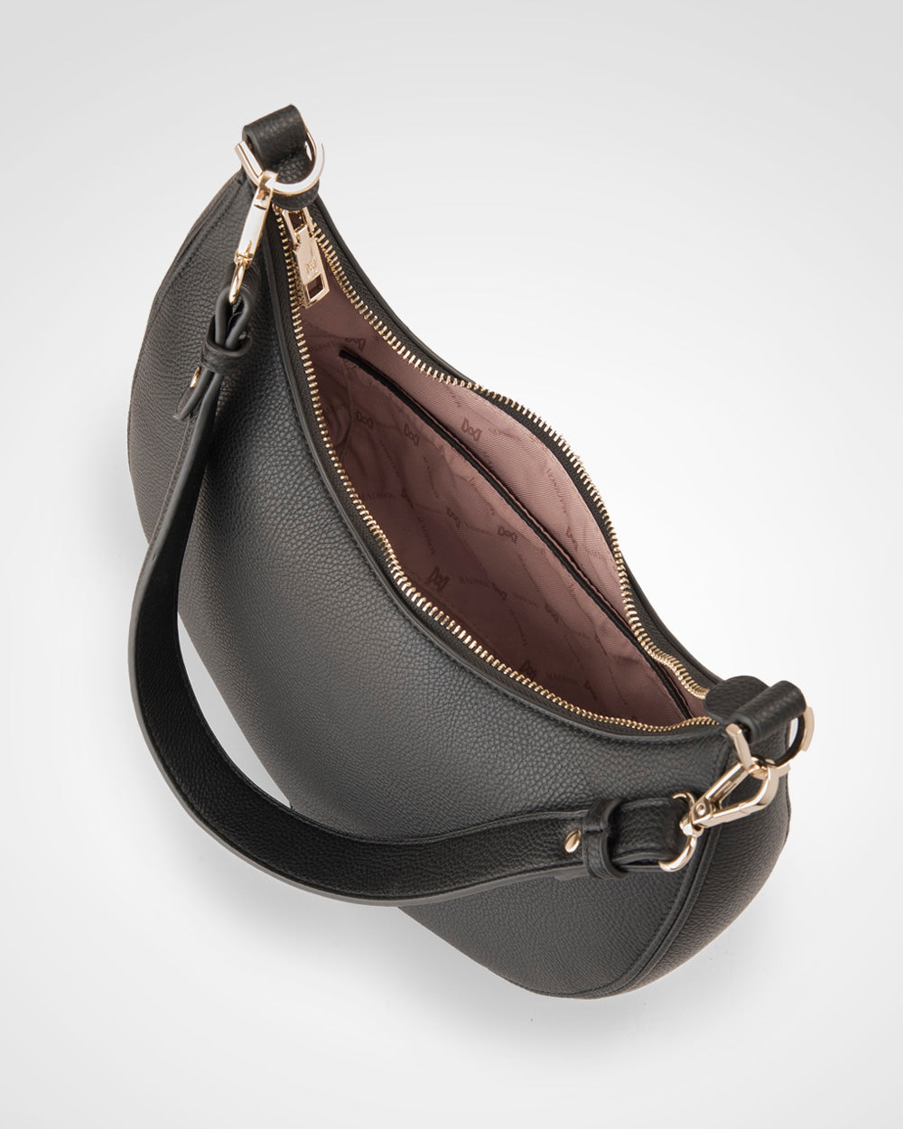 Pia Crescent Shoulder Bag With Crossbody Strap + Chunky Chain Strap-PEROZ Accessories