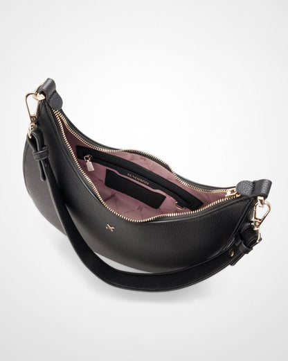 Pia Crescent Shoulder Bag With Crossbody Strap + Chunky Chain Strap-PEROZ Accessories