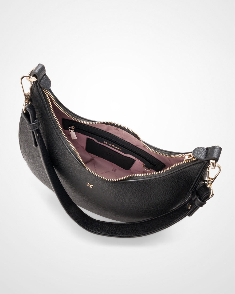 Pia Crescent Shoulder Bag With Crossbody Strap-PEROZ Accessories