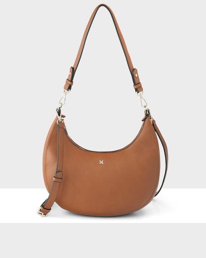 Pia Crescent Shoulder Bag With Crossbody Strap + Chunky Chain Strap-PEROZ Accessories