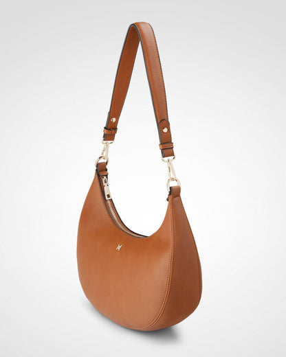 Pia Crescent Shoulder Bag With Crossbody Strap + Plait Strap-PEROZ Accessories