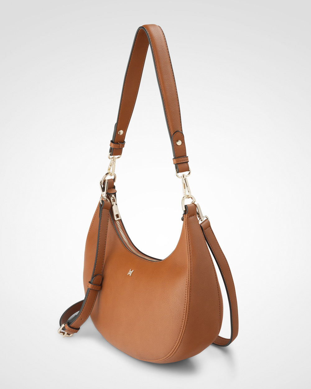 Pia Crescent Shoulder Bag With Crossbody Strap + Plait Strap-PEROZ Accessories