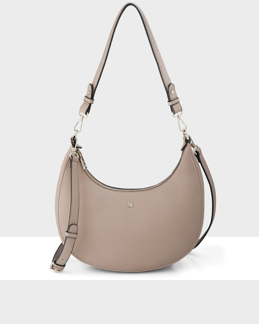 Pia Cresent Shoulder Bag With Crossbody Strap + Monogram Strap-Handbags-PEROZ Accessories
