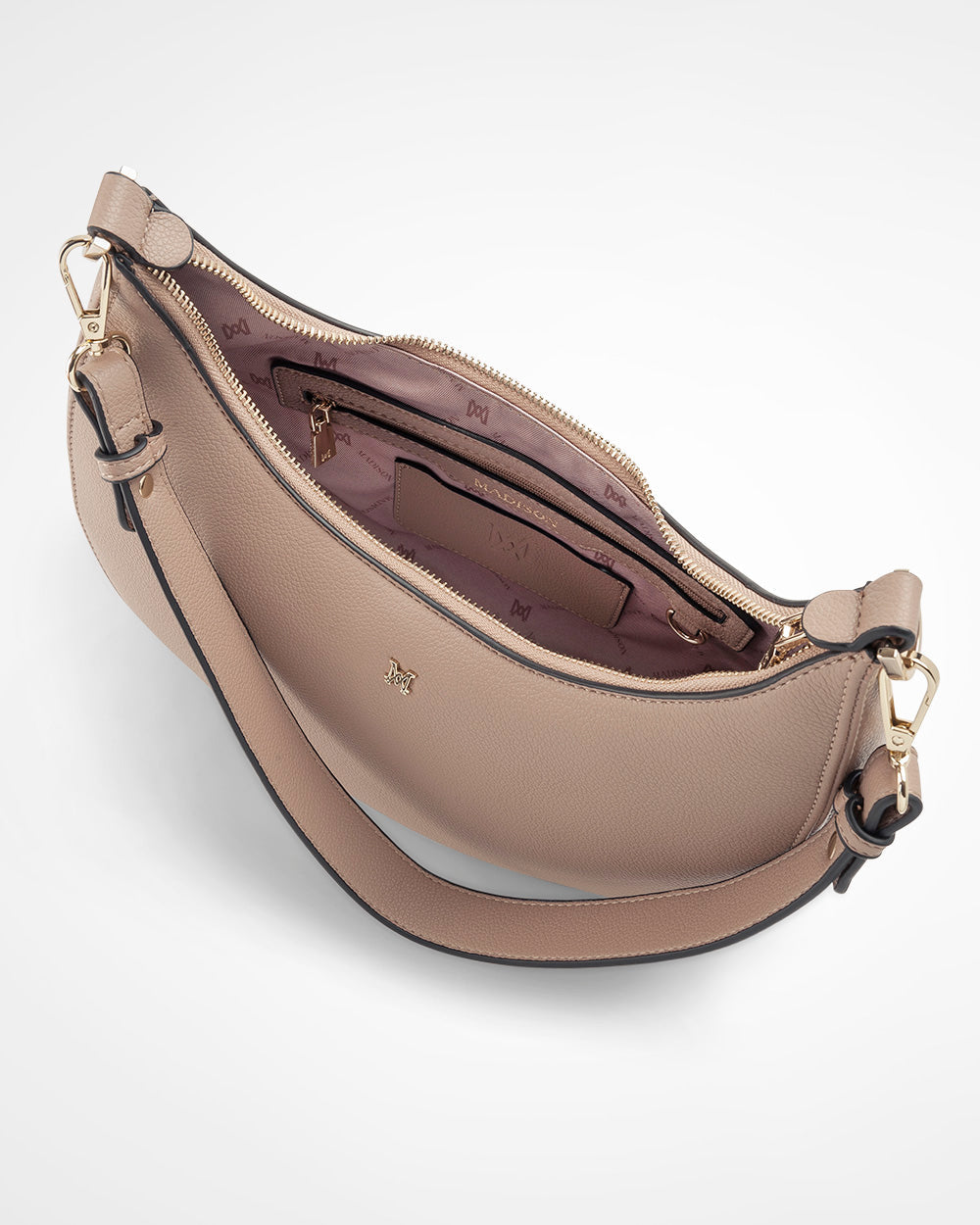 Pia Crescent Shoulder Bag With Crossbody Strap + Plait Strap-PEROZ Accessories