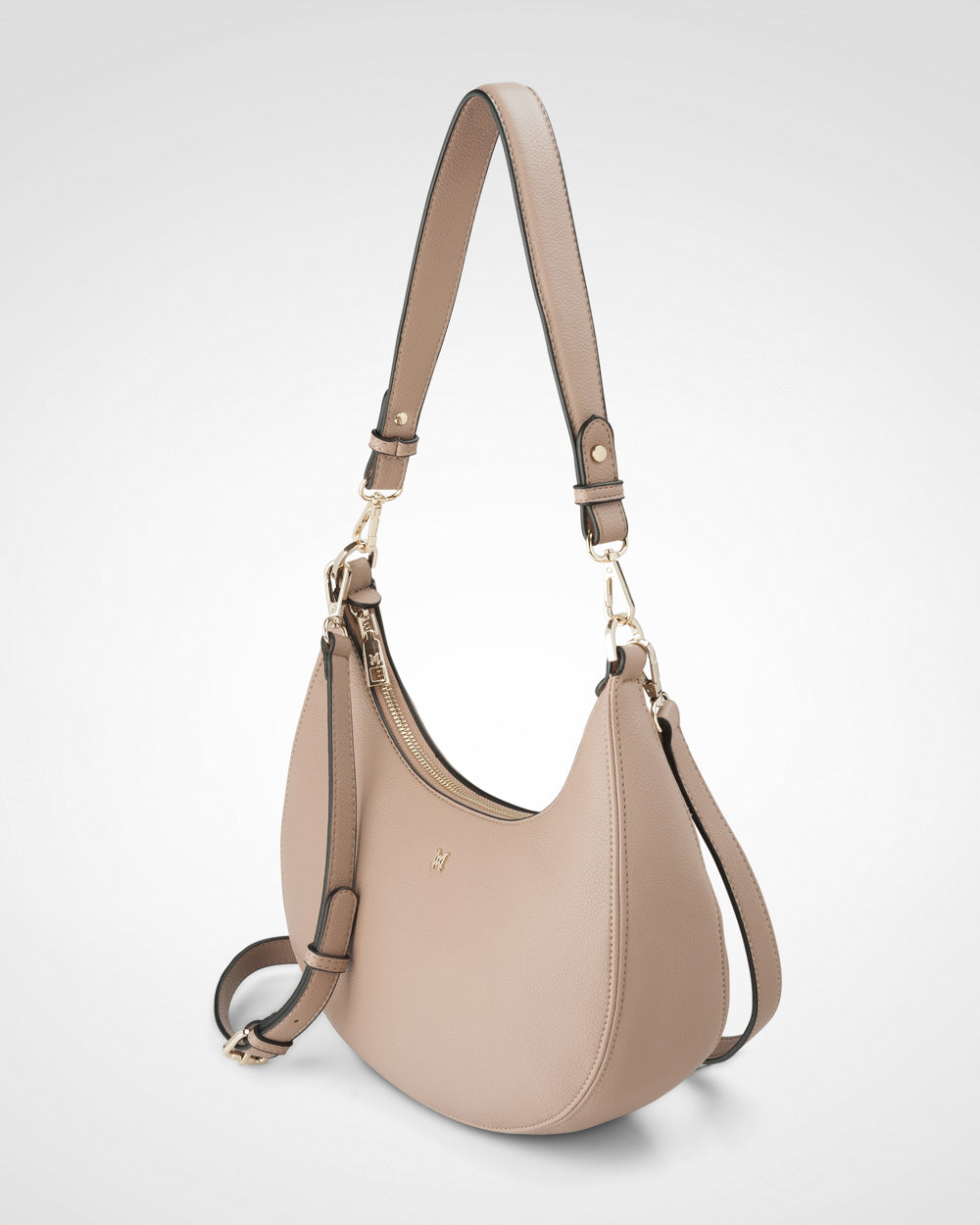 Pia Crescent Shoulder Bag With Crossbody Strap + Plait Strap-PEROZ Accessories