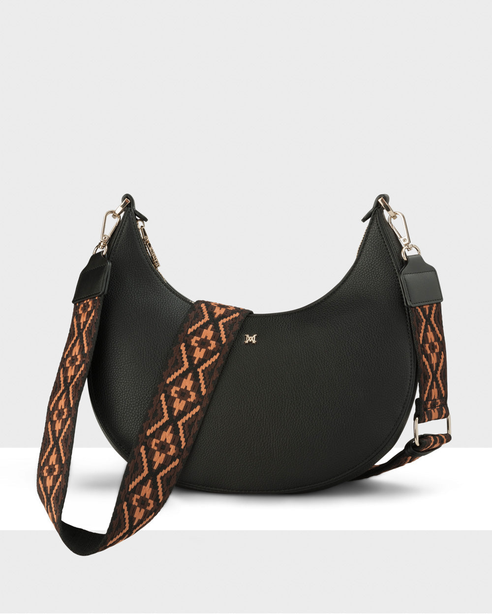 Pia Cresent Shoulder Bag With Crossbody Strap + Aztec Strap-Handbags-PEROZ Accessories