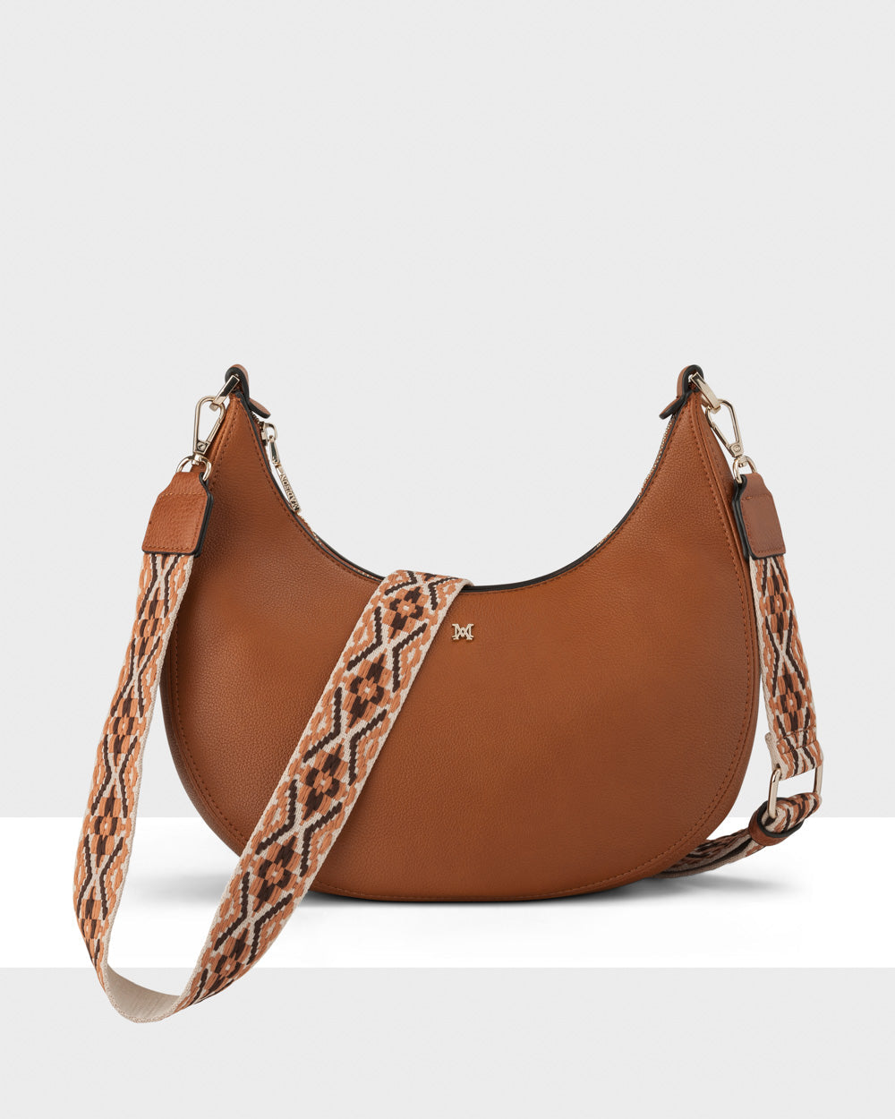 Pia Cresent Shoulder Bag With Crossbody Strap + Aztec Strap-Handbags-PEROZ Accessories