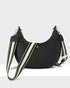 Pia Cresent Shoulder Bag With Crossbody Strap + Metallic Stripe Strap-Handbags-PEROZ Accessories